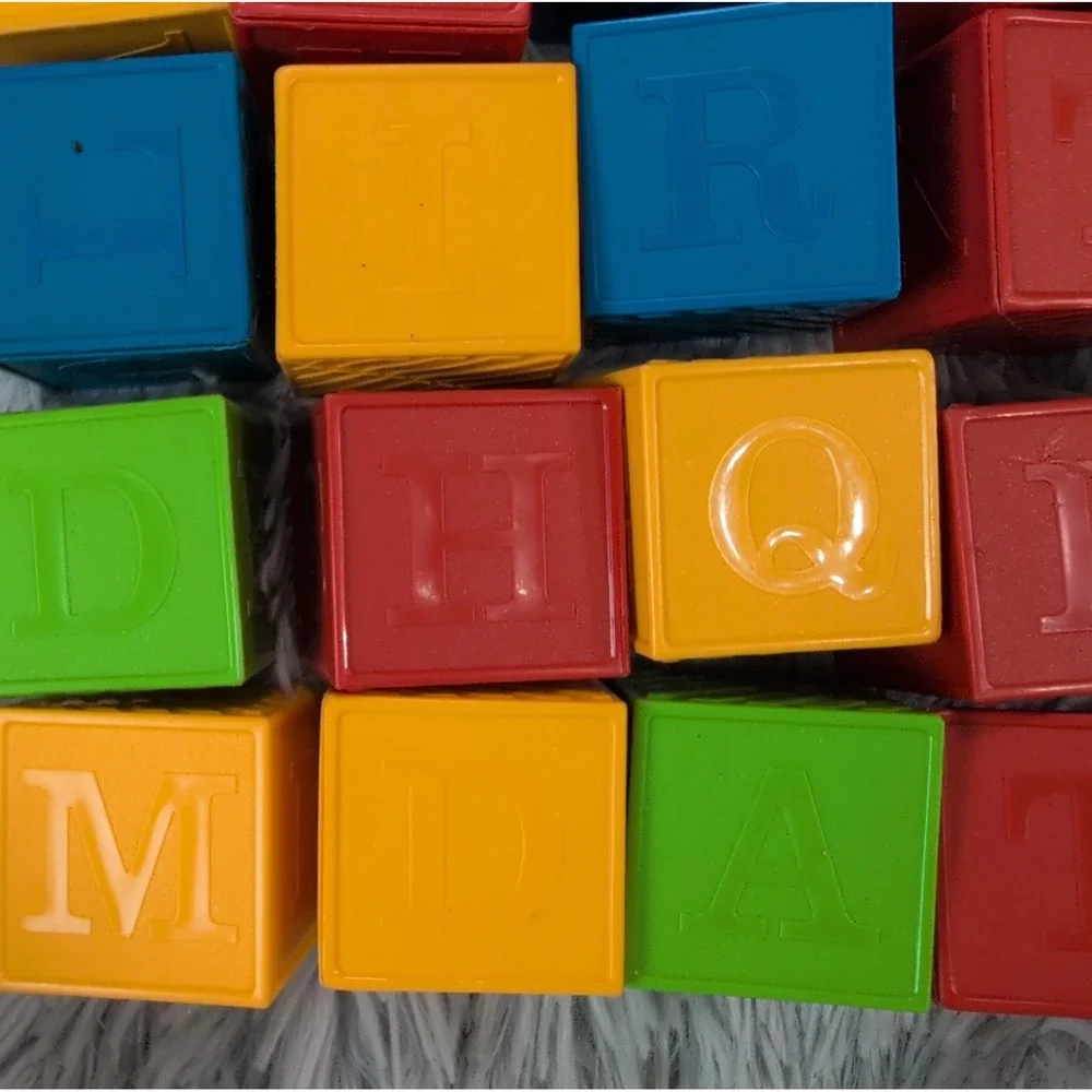 Vintage Tupperware Toys Alphabet ABC Blocks Lot of 29 Homeschool Learning